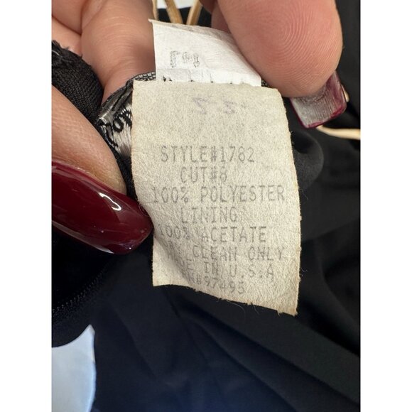 Dave & Johnny Y2K Vtg 90s 13/14 Black Babydoll Dress Gold Accent Maxi Whimsigoth - Picture 9 of 15